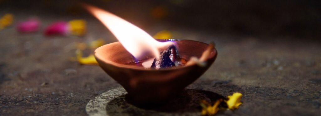 Paper burning in a ceramic dish - a simple releasing ritual